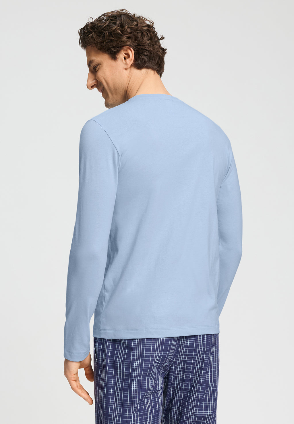 Living Shirts Cotton Crew Neck Top | Cashmere Blue 75053-2587
