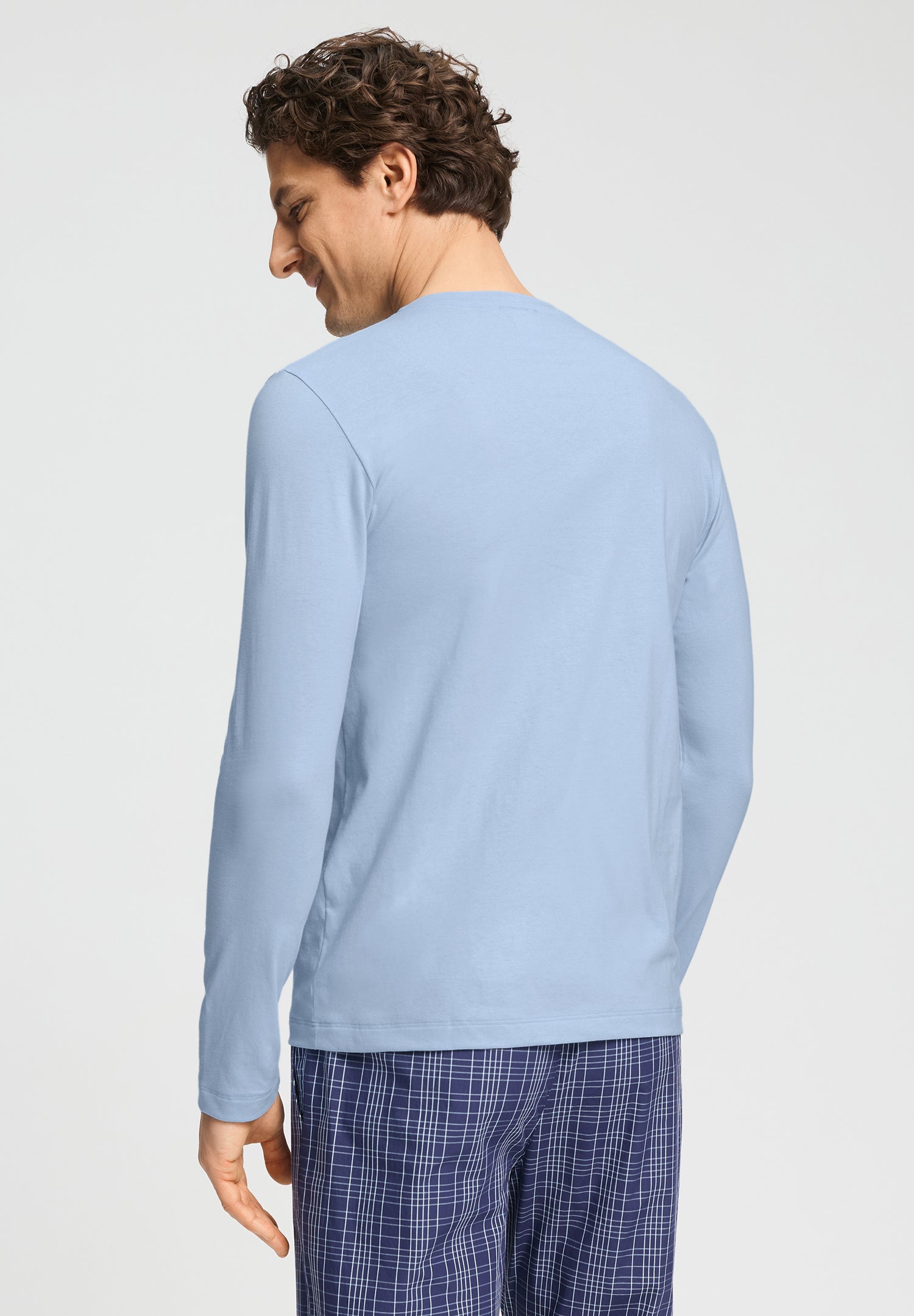 Living Shirts Cotton Crew Neck Top | Cashmere Blue 75053-2587