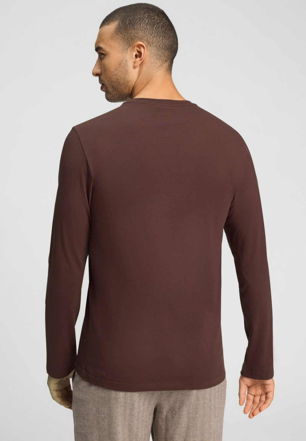 Living Shirts Cotton Crew Neck Top | Glazed Chocolate 75053-2794