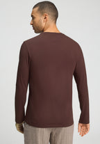Living Shirts Cotton Crew Neck Top | Glazed Chocolate 75053-2794