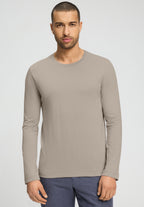Living Shirts Cotton Crew Neck Top | Wooly Beige 75053-2848