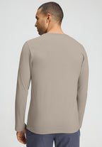 Living Shirts Cotton Crew Neck Top | Wooly Beige 75053-2848