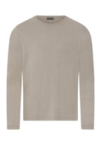 Living Shirts Cotton Crew Neck Top | Wooly Beige 75053-2848