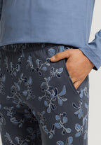 Night And Day Cotton Pajama Set | Aqua Ink Leaves 75111-3025