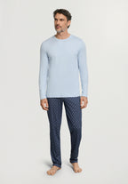 Night And Day Crew Neck Cotton Pajama Set | Squared Harmony 75111-3100