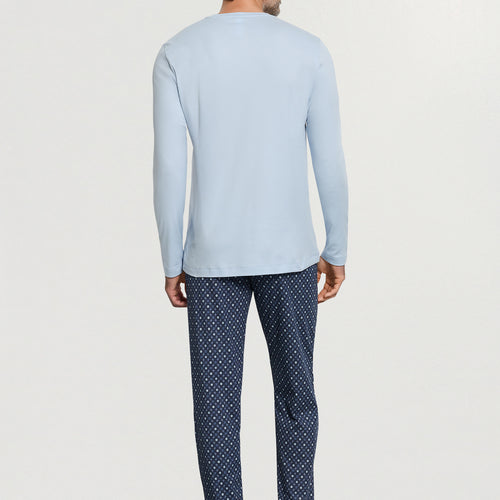 Night And Day Crew Neck Cotton Pajama Set | Squared Harmony 75111-3100