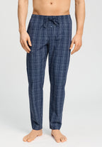 Night And Day Cotton Woven Pajama Pants | Checked Blue 75114-3131