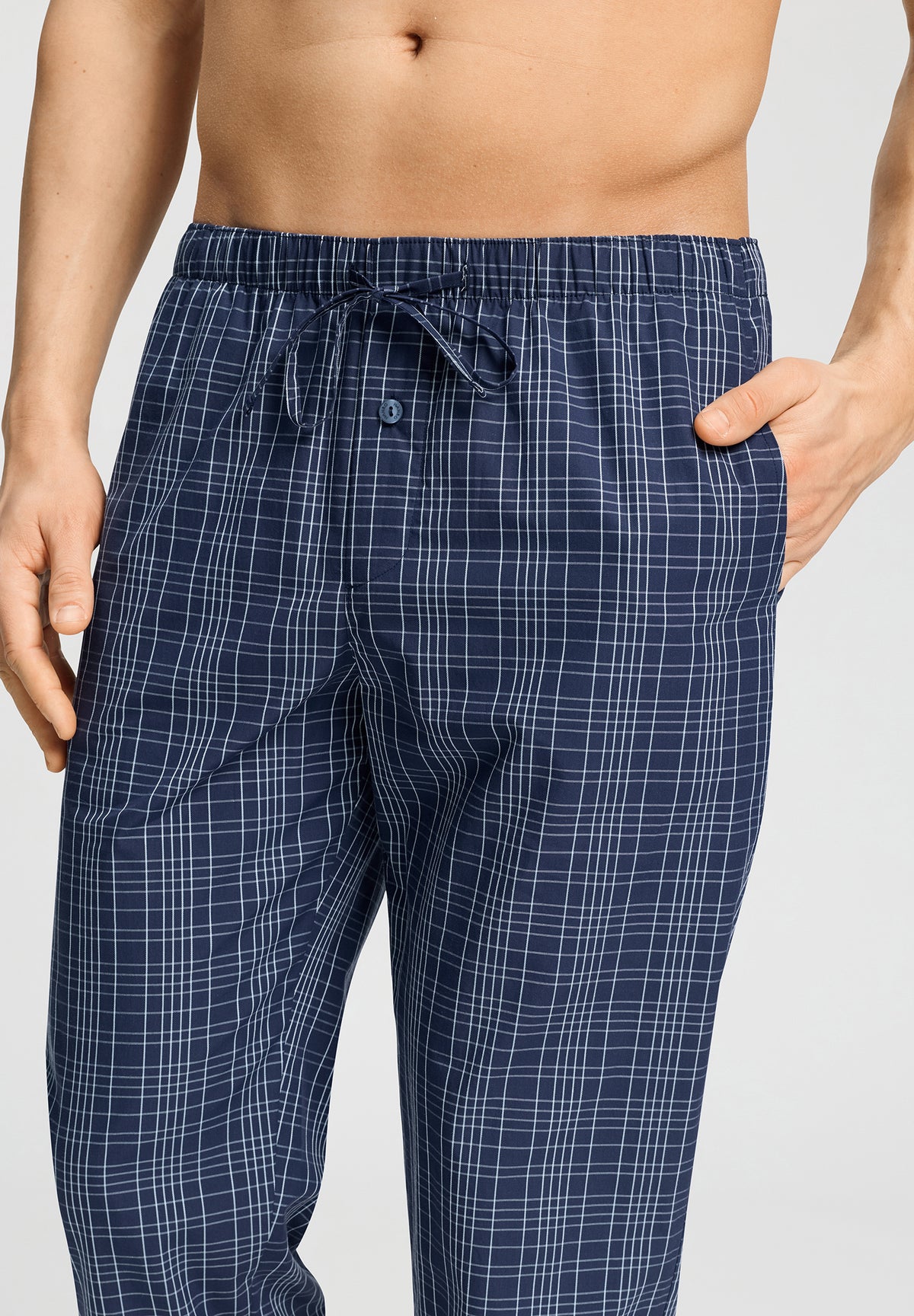 Night And Day Cotton Woven Pajama Pants | Checked Blue 75114-3131
