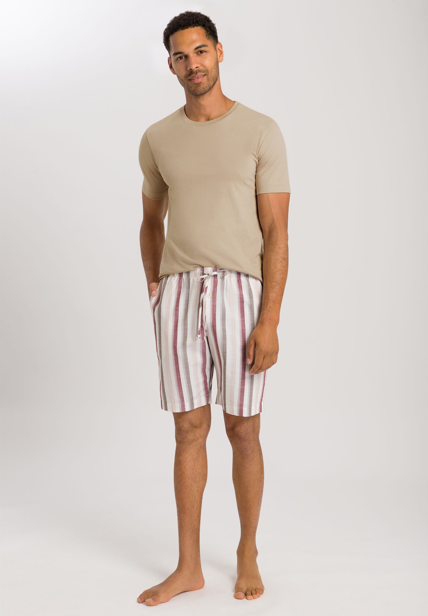 75117 Night & Day SHORT WOVEN PANT - 2876 Russet Beige Stripe