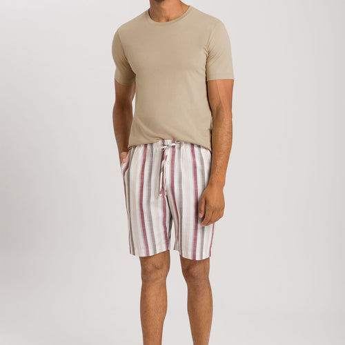 75117 Night & Day SHORT WOVEN PANT - 2876 Russet Beige Stripe