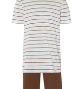 75120 Night & Day Short Pajama - 2878 Cedar Stripes