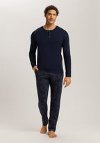 Night And Day Knit Lounge Pant | Navy Ink Leaves 75216-3033