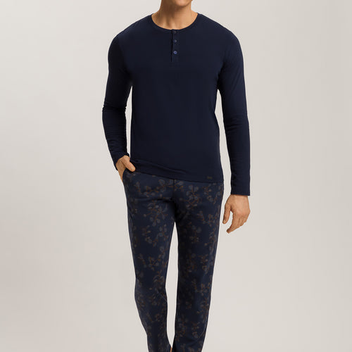 Night And Day Knit Lounge Pant | Navy Ink Leaves 75216-3033