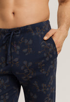 Night And Day Knit Lounge Pant | Navy Ink Leaves 75216-3033