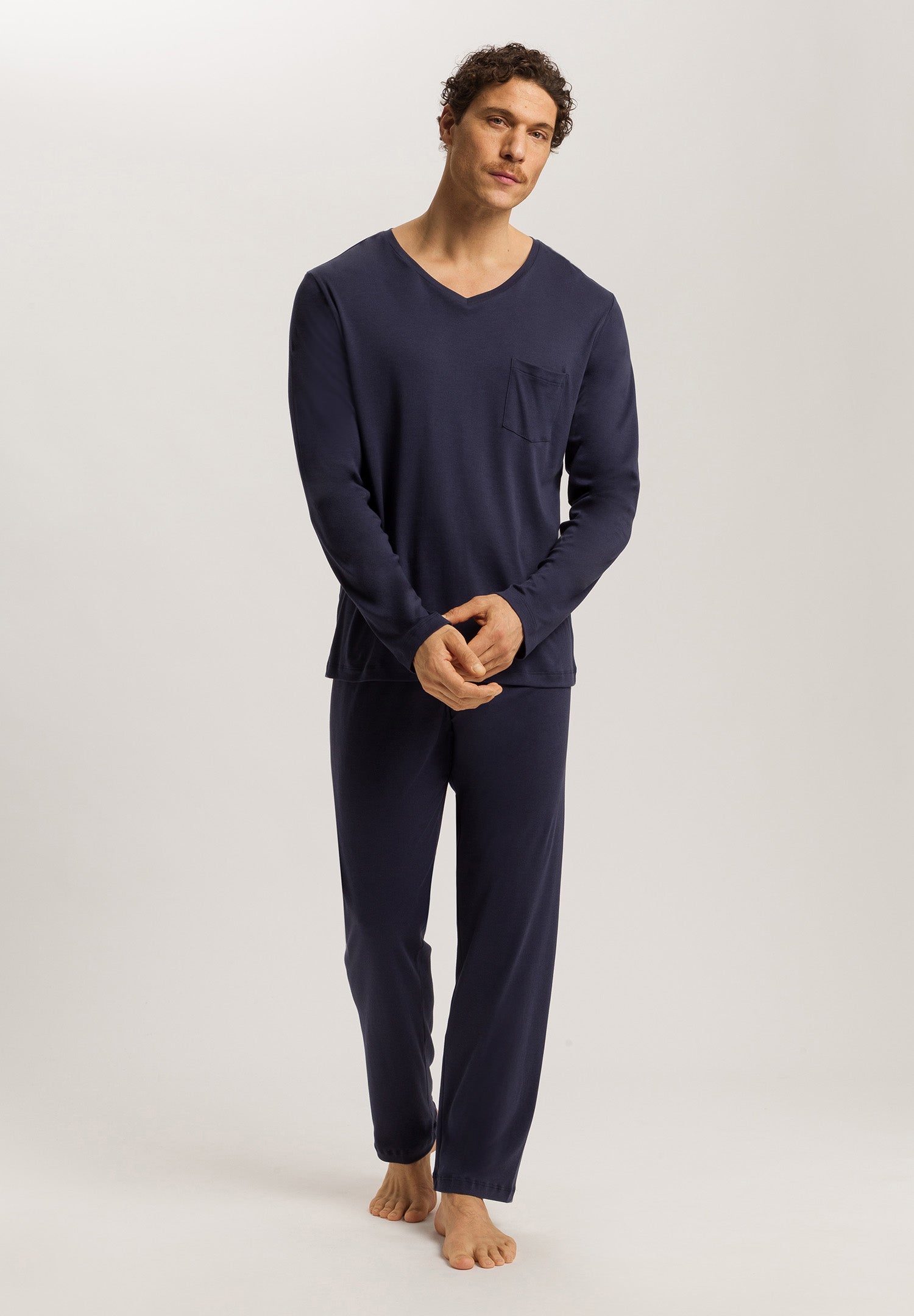 Sea Island Cotton Long Sleeve Pajama | Black Iris 75284-496