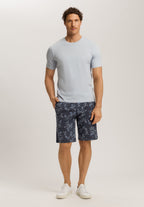 Night And Day Short Knit Pant | Aqua Ink Leaves 75513-3025