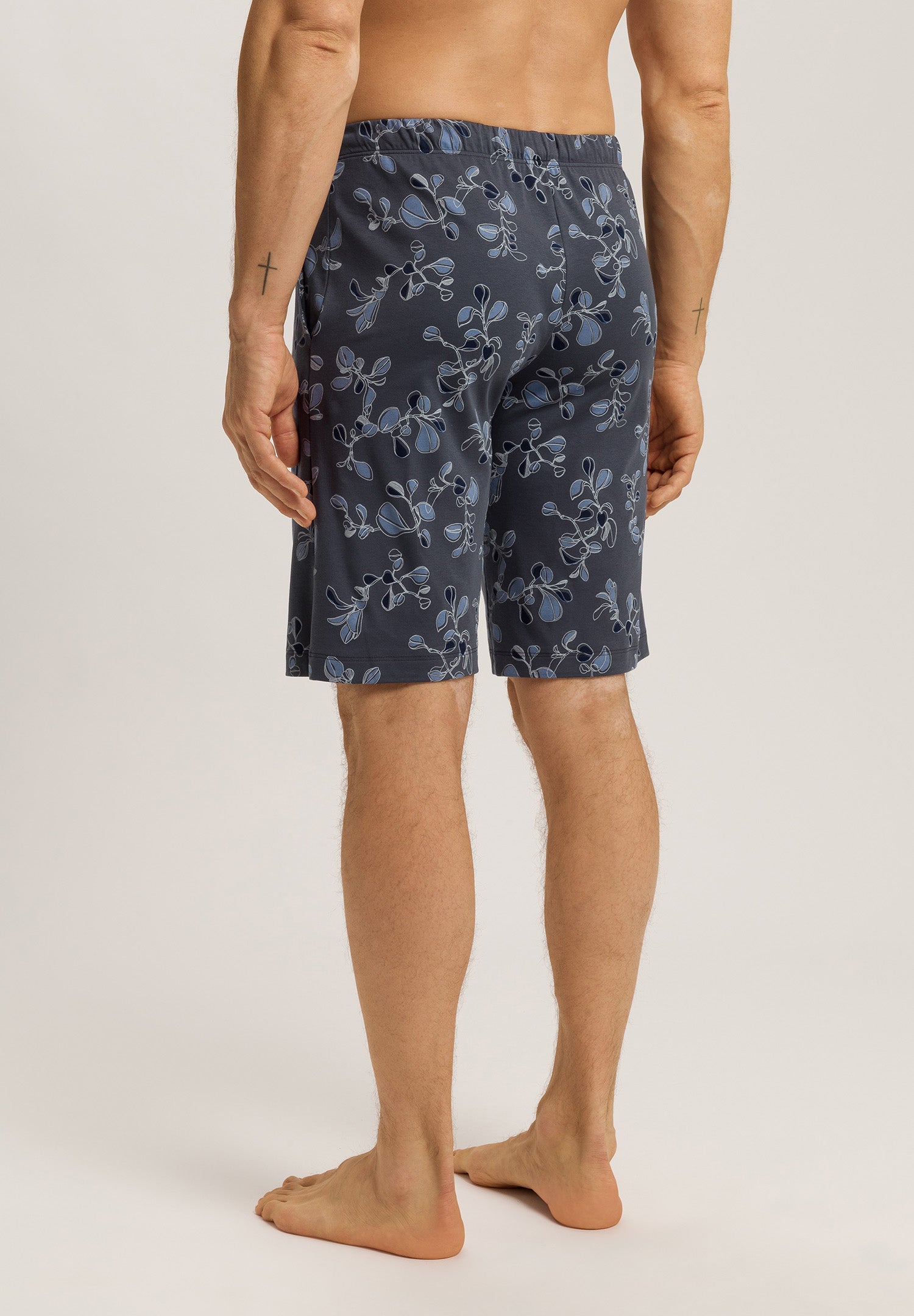 Night And Day Short Knit Pant | Aqua Ink Leaves 75513-3025