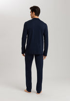 Night And Day Button Front Cotton Pajama Set | Deep Navy 75587-1610