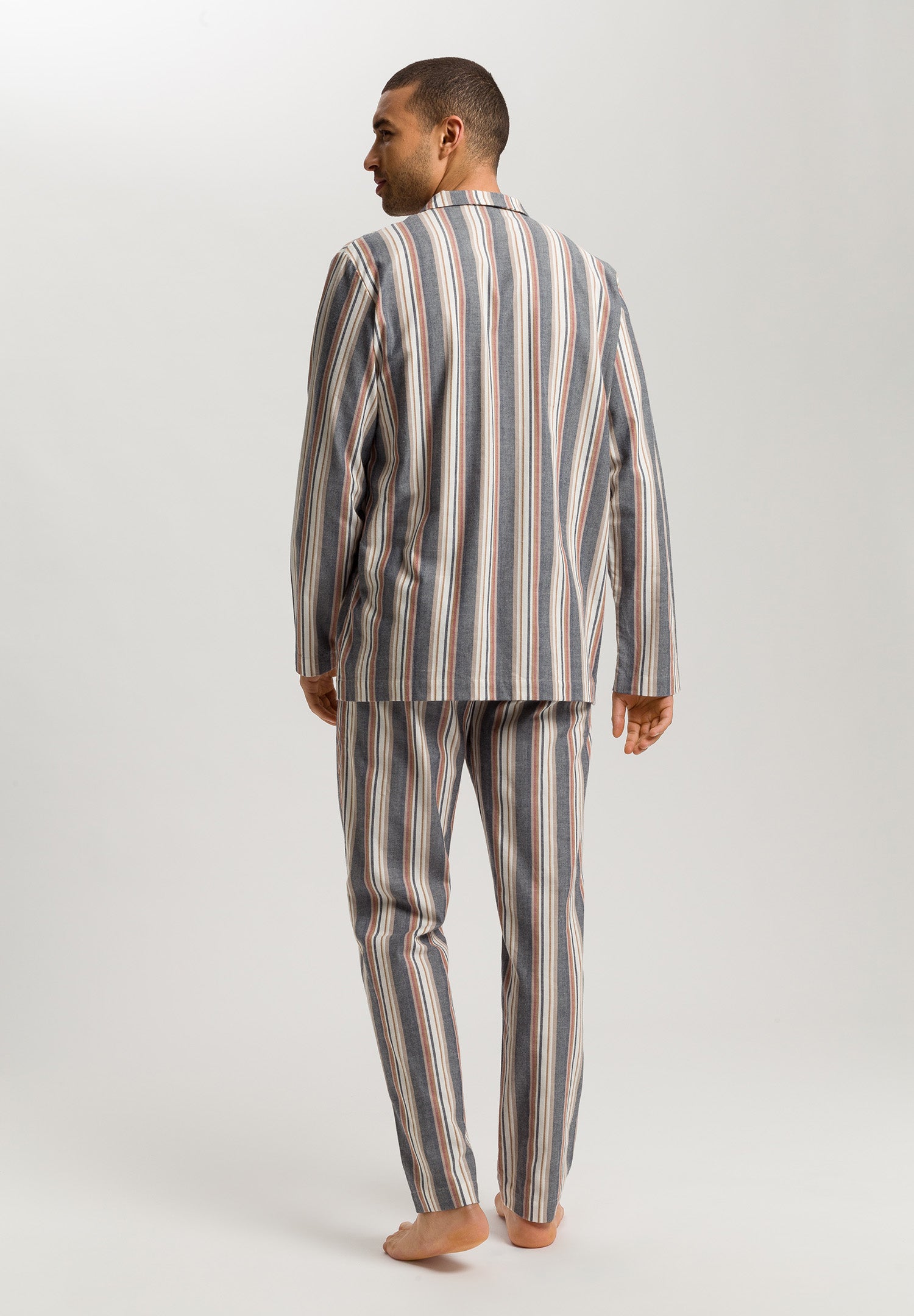 Cozy Comfort Cotton Flannel Button Front Pajama Set | Redwood Stripe 75724-3043