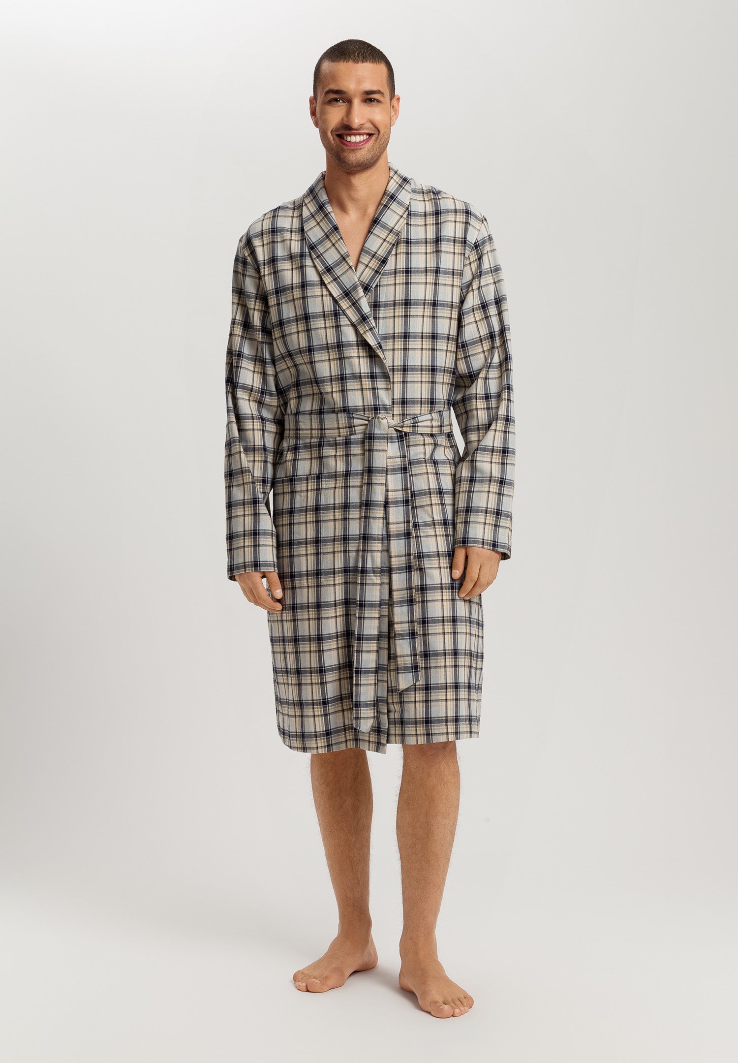 Cozy Comfort Cotton Flannel Robe | Cardamom Check 75729-3042