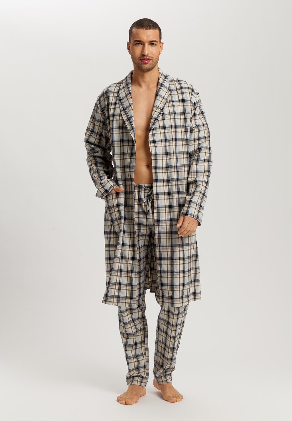 Cozy Comfort Cotton Flannel Robe | Cardamom Check 75729-3042