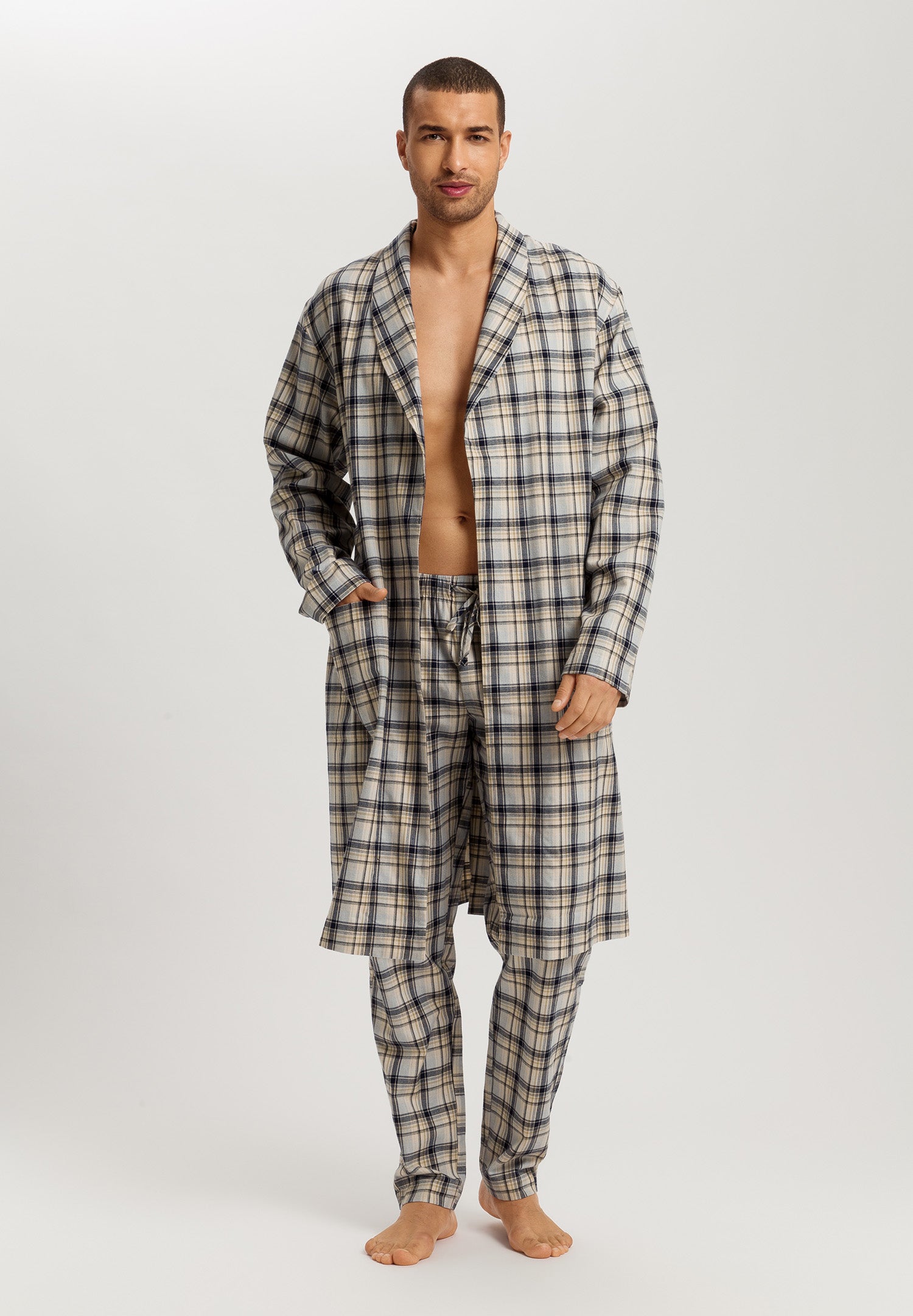 Cozy Comfort Cotton Flannel Robe | Cardamom Check 75729-3042