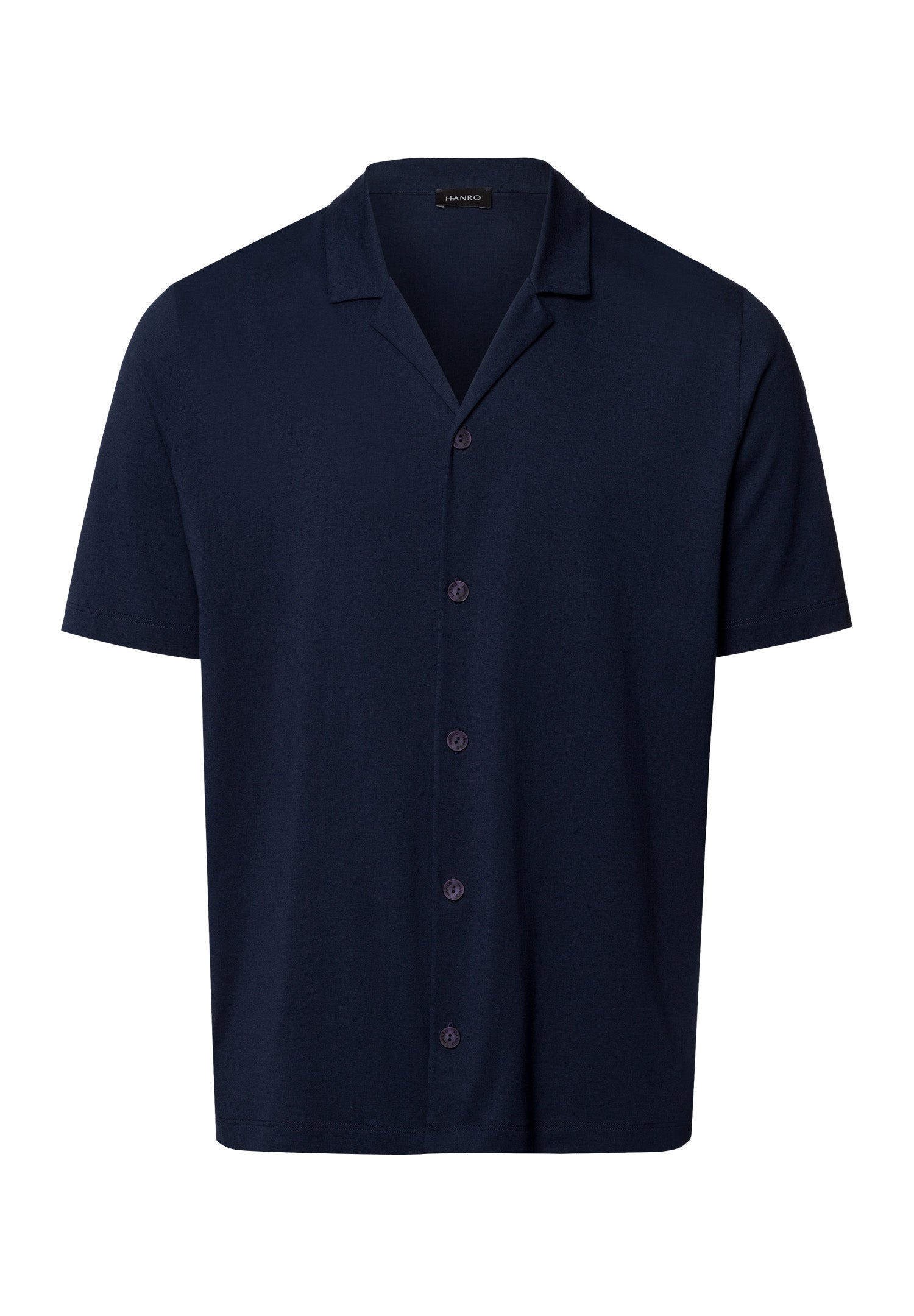 Night And Day Notch Collar Button Front Cotton Shirt | Deep Navy 75752-1610