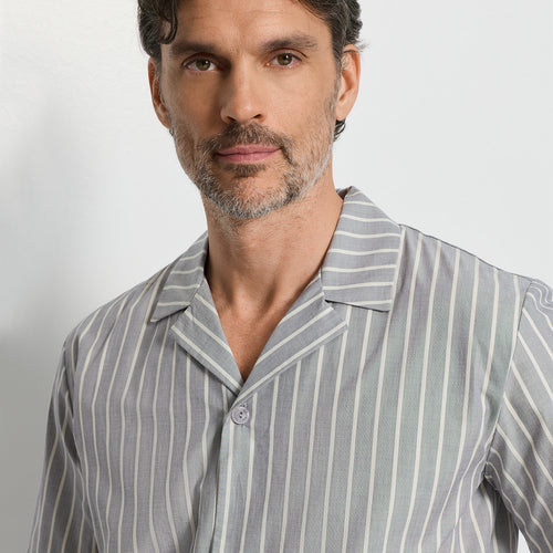 Night And Day S/Slv Henley Shirt | Denim Stripe 75754-3108