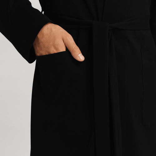 Night And Day Shawl Collar Cotton Robe | Black 75755-019