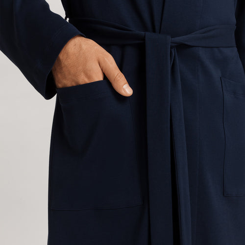 Night And Day Shawl Collar Cotton Robe 120cm | Deep Navy 75755-1610