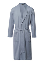 Night And Day Shawl Collar Cotton Robe 120cm | Cliff Grey 75755-2680