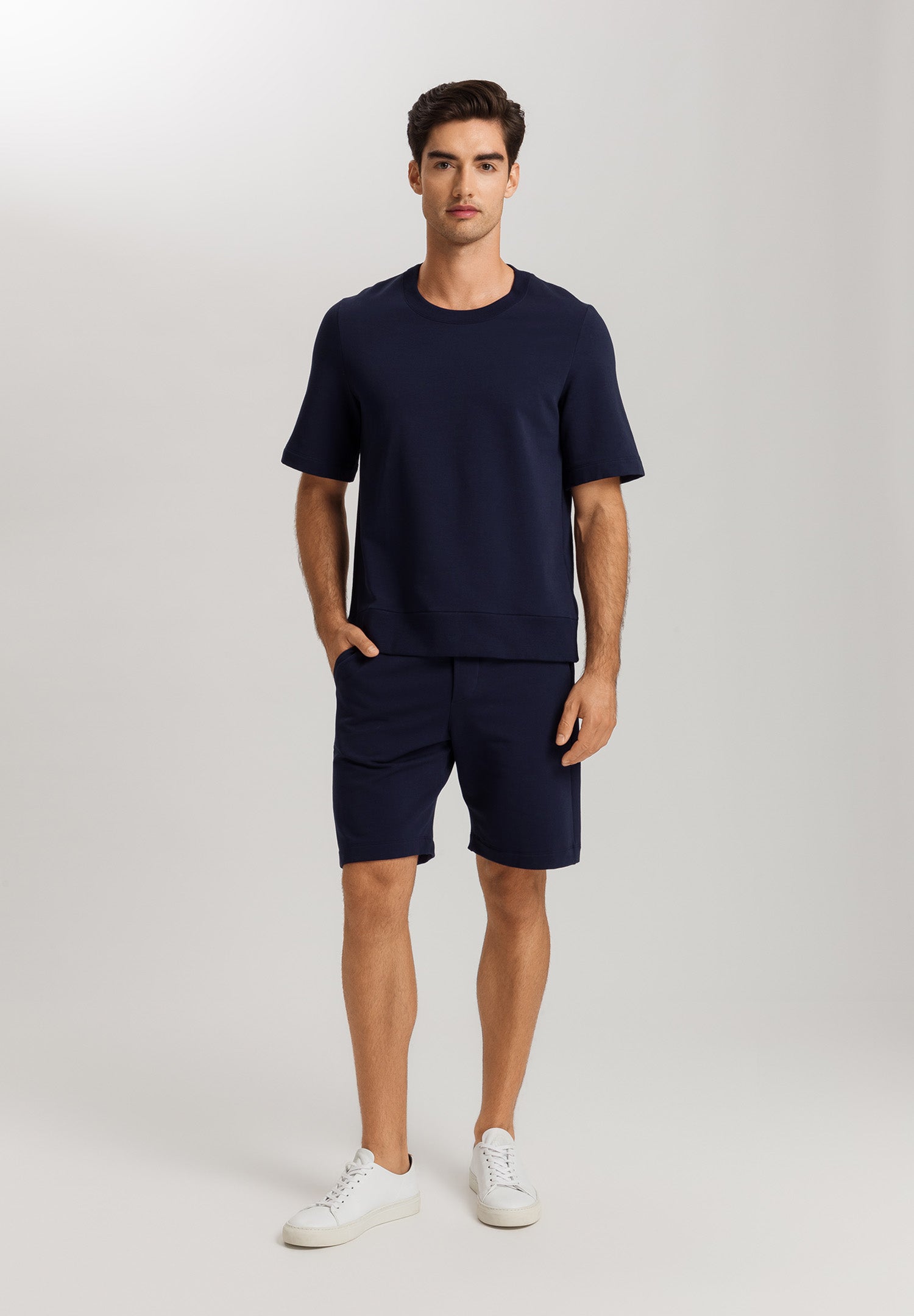 Natural Living Organic Cotton Drawstring Shorts | Deep Navy 75772-1610