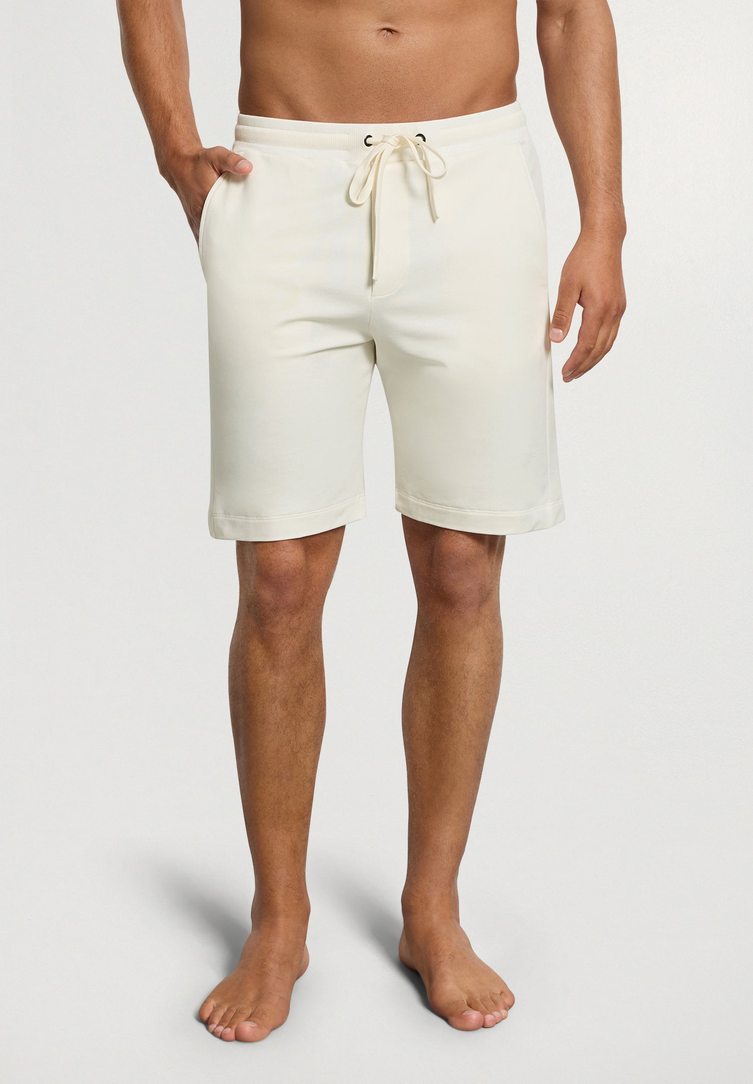 Natural Living Organic Cotton Drawstring Shorts | Misty White 75772-2123