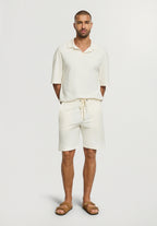 Natural Living Organic Cotton Drawstring Shorts | Misty White 75772-2123