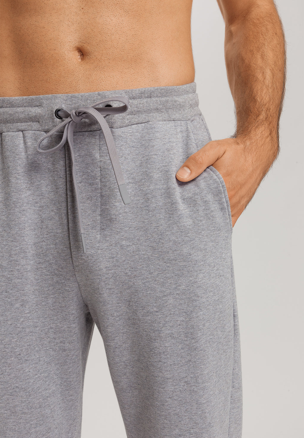Natural Living Organic Cotton Drawstring Pants | Grey Melange 75773-3014