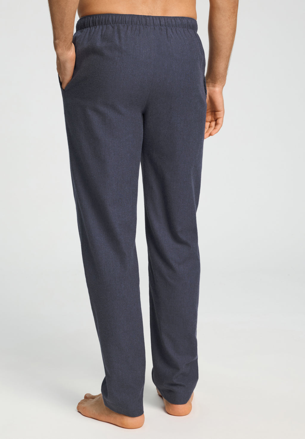 Cozy Comfort Flannel Pants Solid | Steel Melange/Bluebay 75782-3166