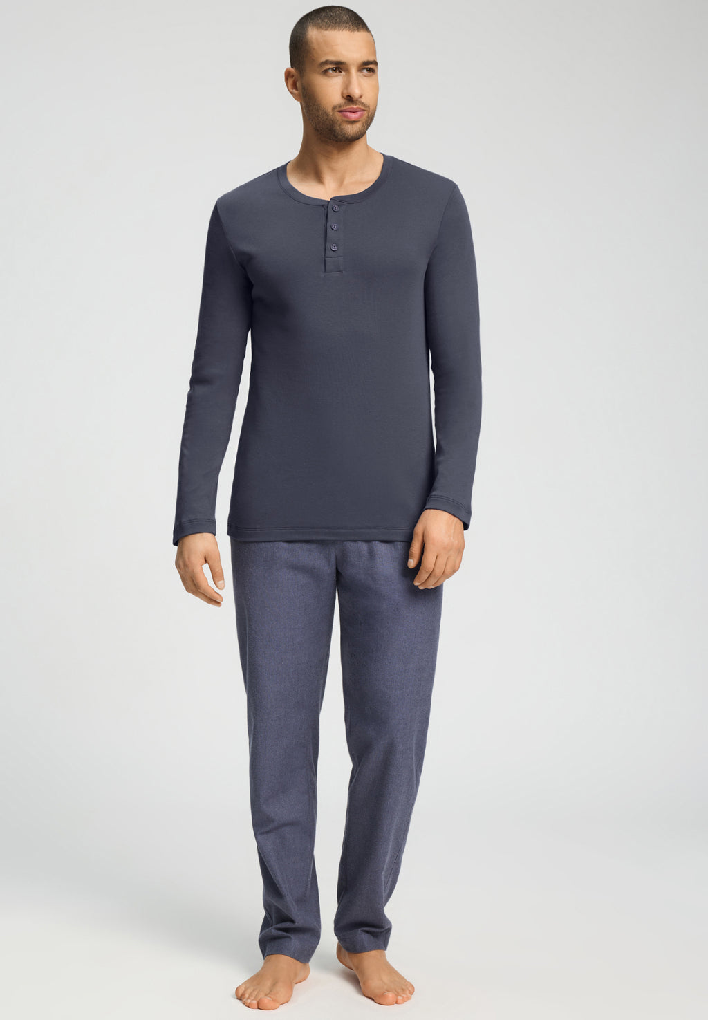 Cozy Comfort L/Slv Henley Shirt | Stormy Gray 75783-2139