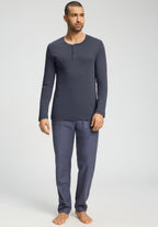 Cozy Comfort L/Slv Henley Shirt | Stormy Gray 75783-2139