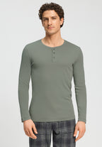 Cozy Comfort L/Slv Henley Shirt | Shadow 75783-2827
