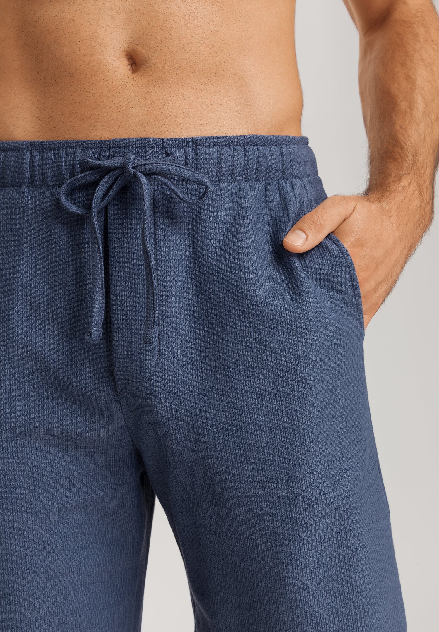 Loungy Summer Organic Cotton Drawsting Shorts | Vintage Indigo 75784-2617