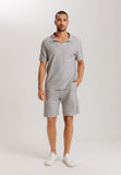 Loungy Summer Organic Cotton Drawsting Shorts | Deep Breeze Stripe 75784-3026