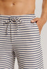 Loungy Summer Organic Cotton Drawsting Shorts | Deep Breeze Stripe 75784-3026
