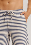 Loungy Summer Organic Cotton Drawsting Shorts | Deep Breeze Stripe 75784-3026