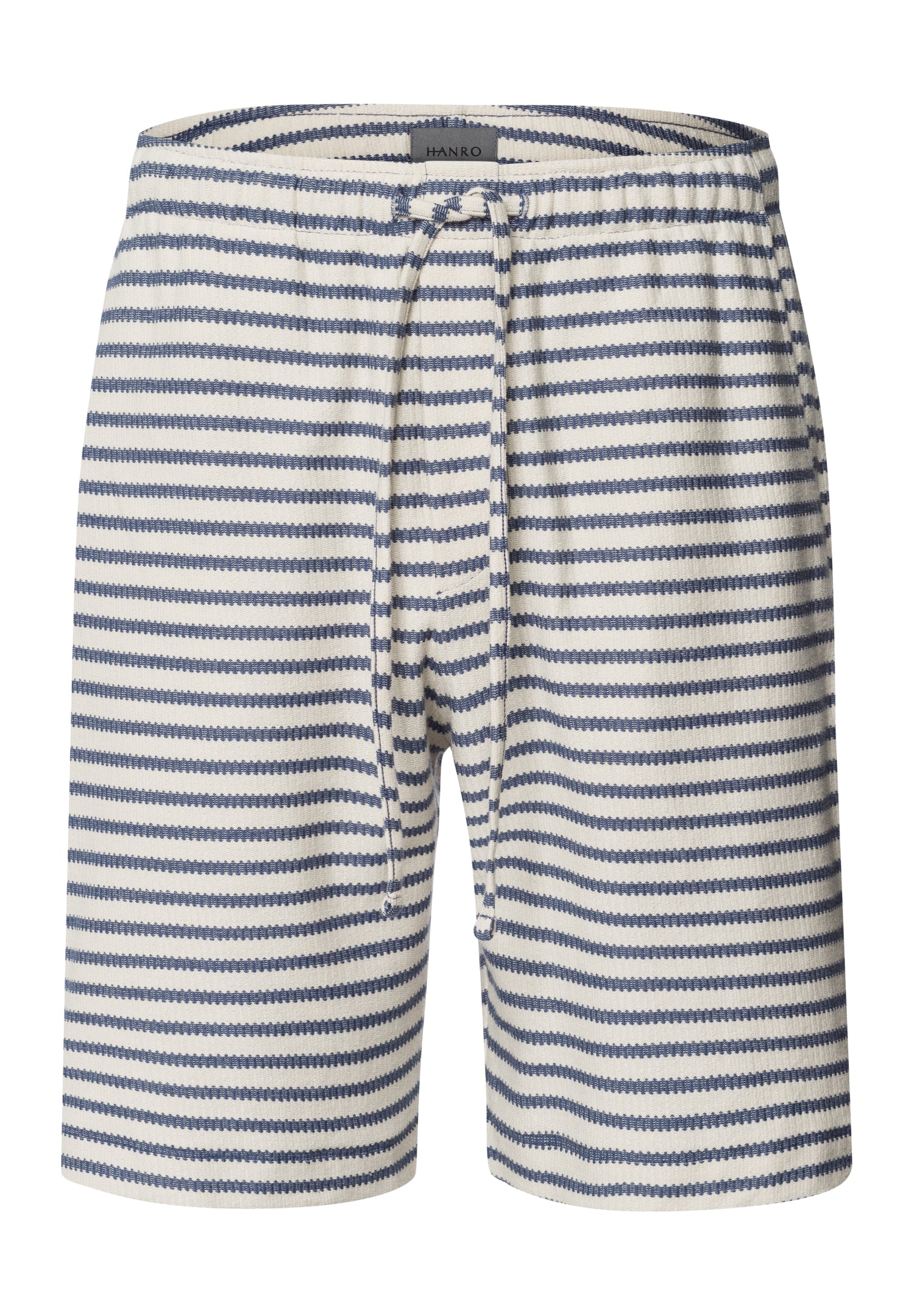 Loungy Summer Organic Cotton Drawsting Shorts | Deep Breeze Stripe 75784-3026