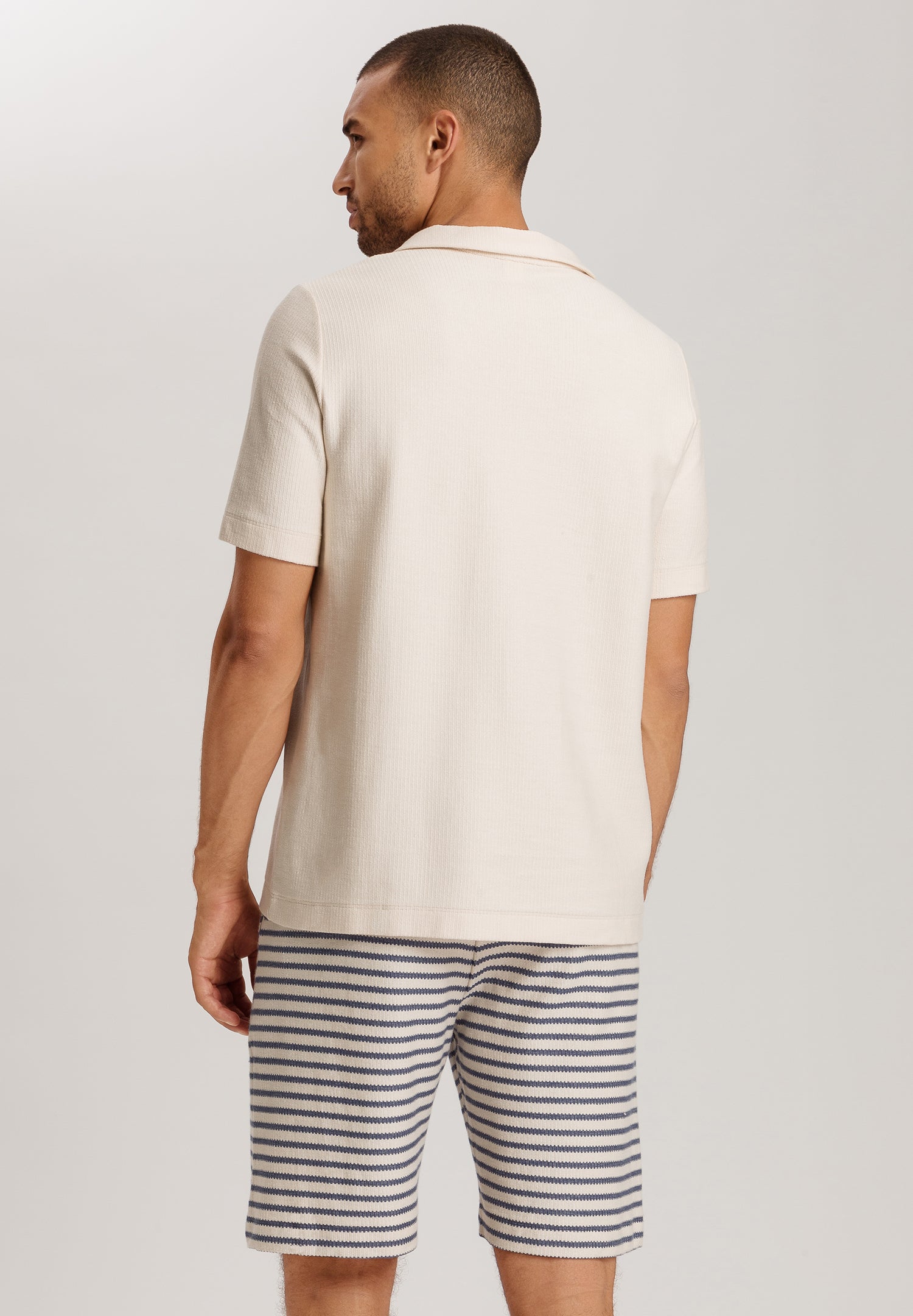 Loungy Summer S/Slv Shirt V-Neck | Warm Sand 75785-1200
