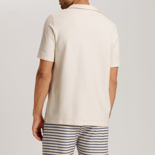 Loungy Summer S/Slv Shirt V-Neck | Warm Sand 75785-1200