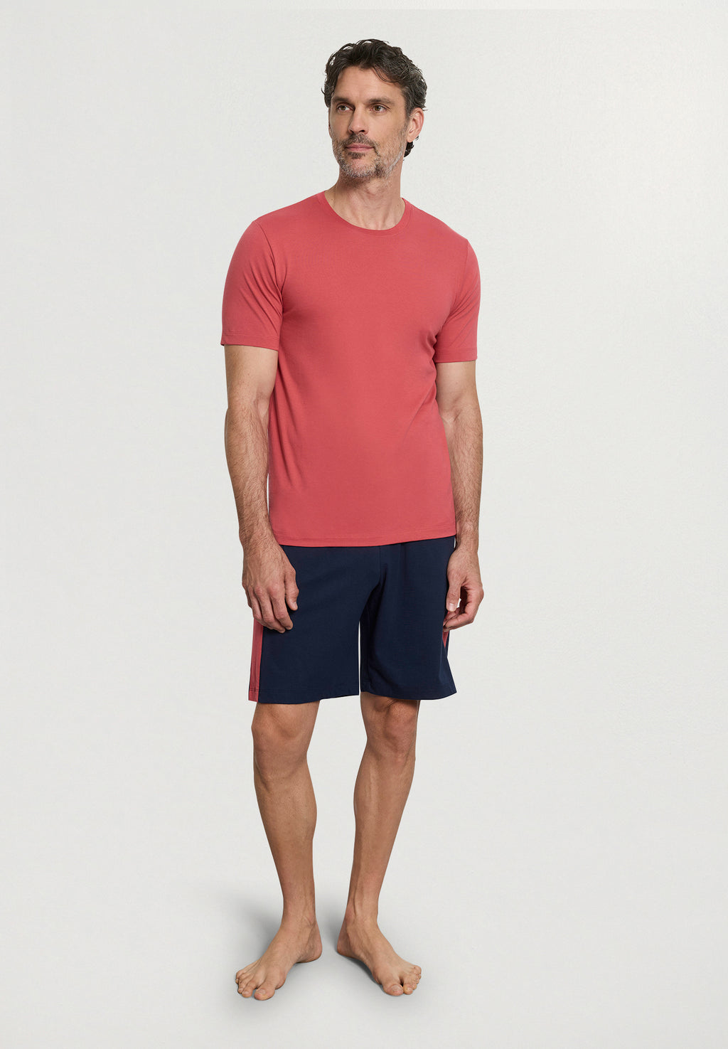 Night And Day Cotton Drawstring Shorts | Deep Navy/Garnet Rose 75824-2628