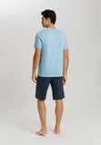 Night And Day Cotton V-Neck Short Pajama Set | Black/Periwinkle 75826-3003
