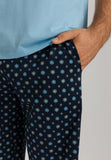 Night And Day Cotton V-Neck Short Pajama Set | Black/Periwinkle 75826-3003