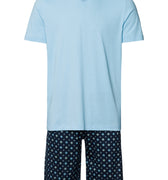 Night And Day Cotton V-Neck Short Pajama Set | Black/Periwinkle 75826-3003